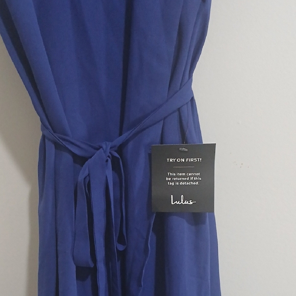 Lulu's Royal Blue High Low Wrap Dress Sz Xl New With Tags - Picture 6 of 7